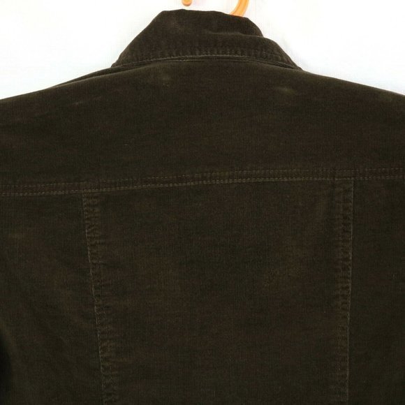 Chico's Corduroy Jacket Coat Blazer Brown Button Stretch Size 1 Medium 8 10 - Picture 9 of 9